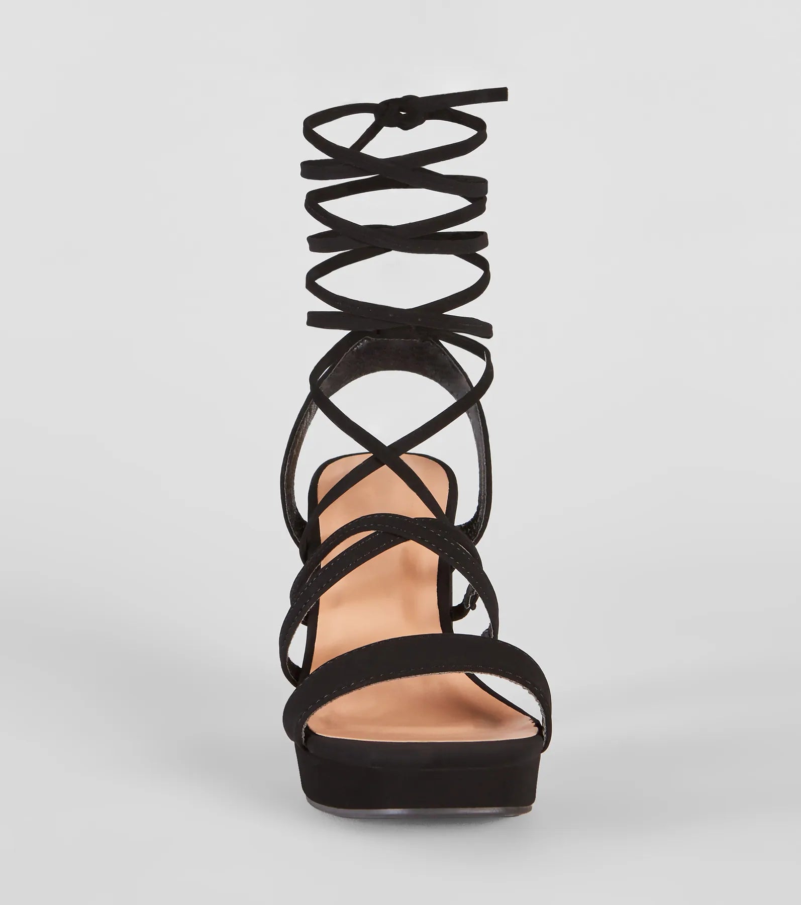 Drama Alert Lace-Up Platform Block Heels - Image 3