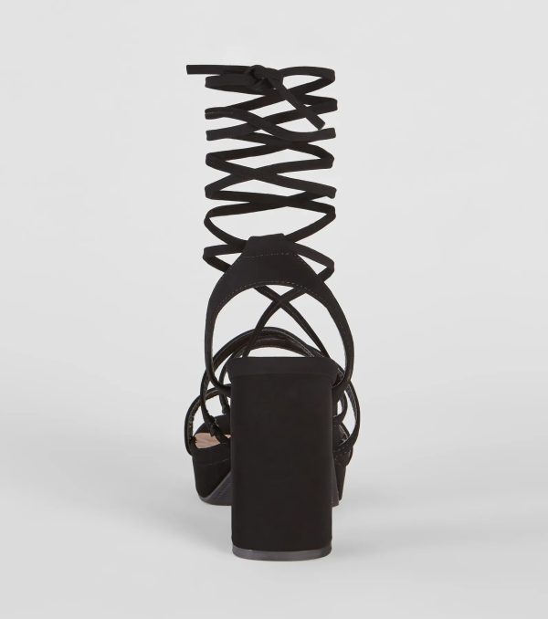Drama Alert Lace-Up Platform Block Heels - Image 4