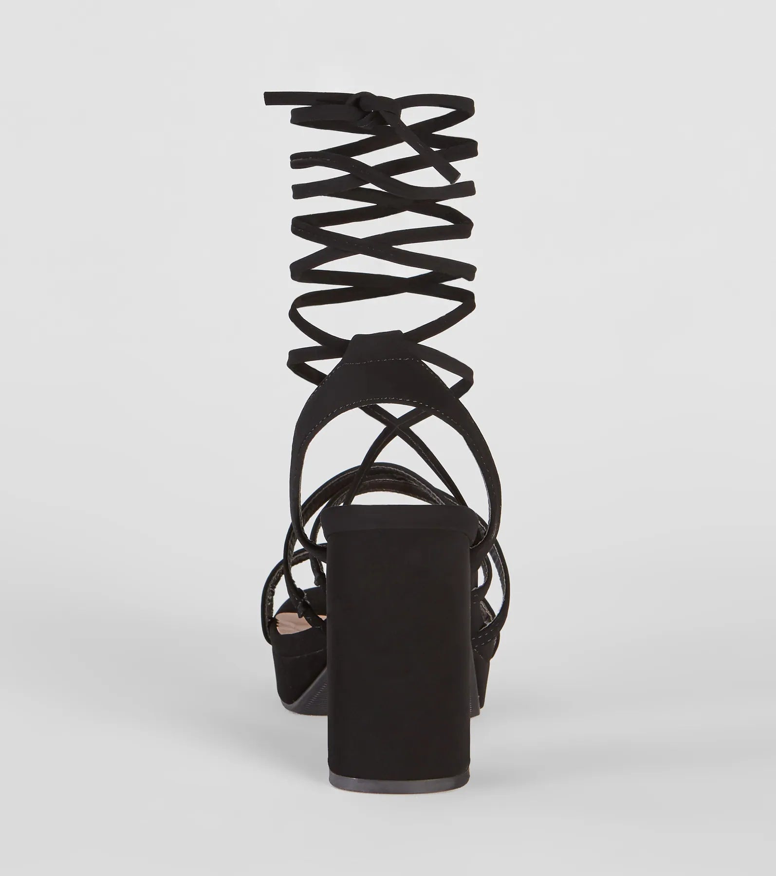 Drama Alert Lace-Up Platform Block Heels - Image 4