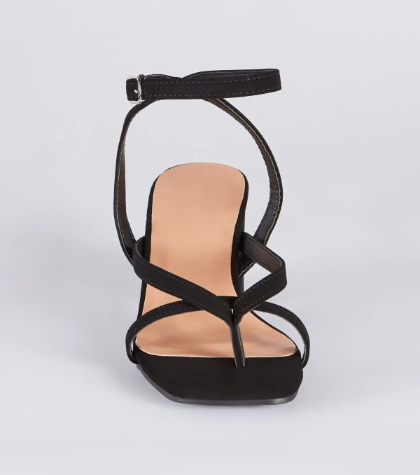 Stepping Out Nubuck Strappy Block Heels - Image 3
