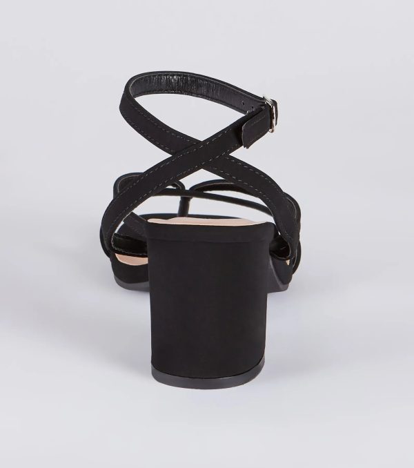 Stepping Out Nubuck Strappy Block Heels - Image 4