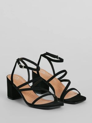 Simply Slay Strappy Nubuck Block Heels