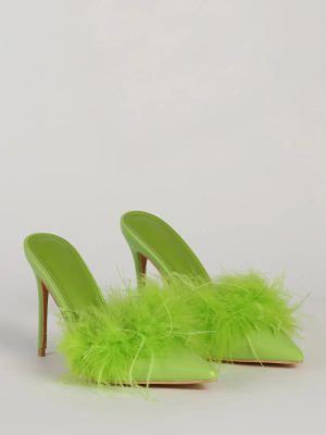 Diva Alert Marabou Feather Trim Pumps