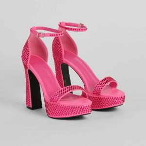 Party Moves Rhinestone Platform Heels