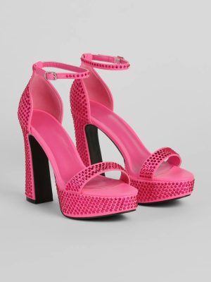 Party Moves Rhinestone Platform Heels