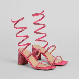 Time For Glamour Rhinestone Spiral Heels