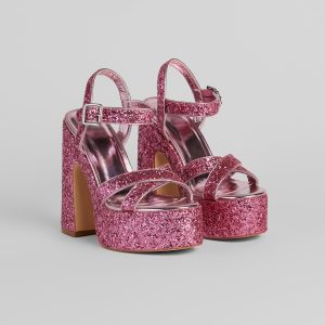 Step Into Sparkle Glitter Platform Heels