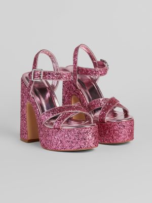 Step Into Sparkle Glitter Platform Heels
