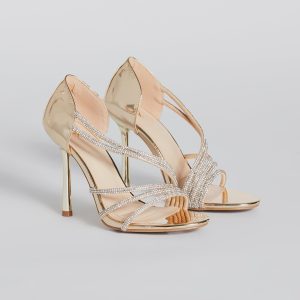 Major Glitz Rhinestone Chrome Stiletto Heels