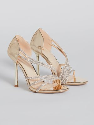 Major Glitz Rhinestone Chrome Stiletto Heels