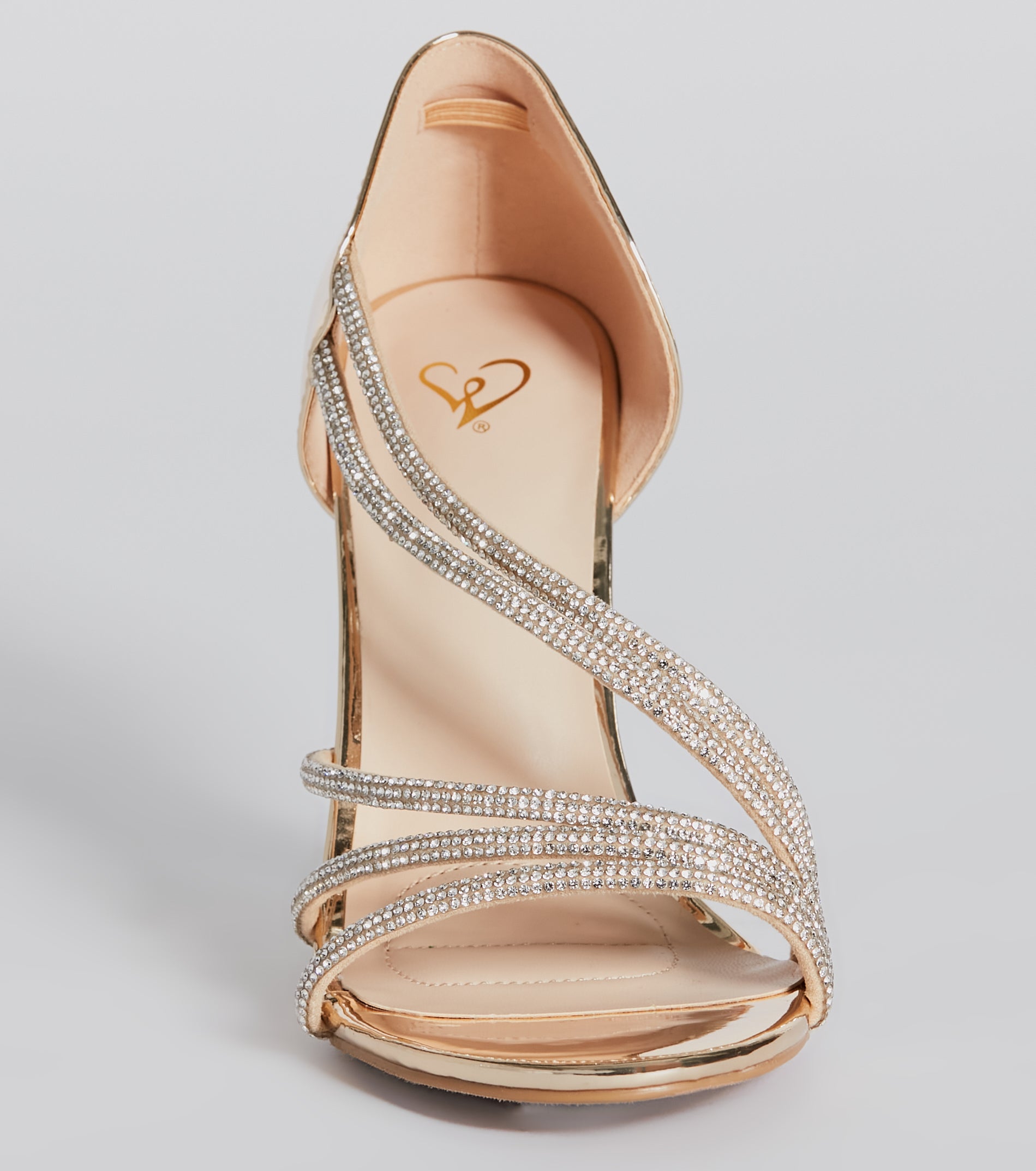 Major Glitz Rhinestone Chrome Stiletto Heels - Image 3