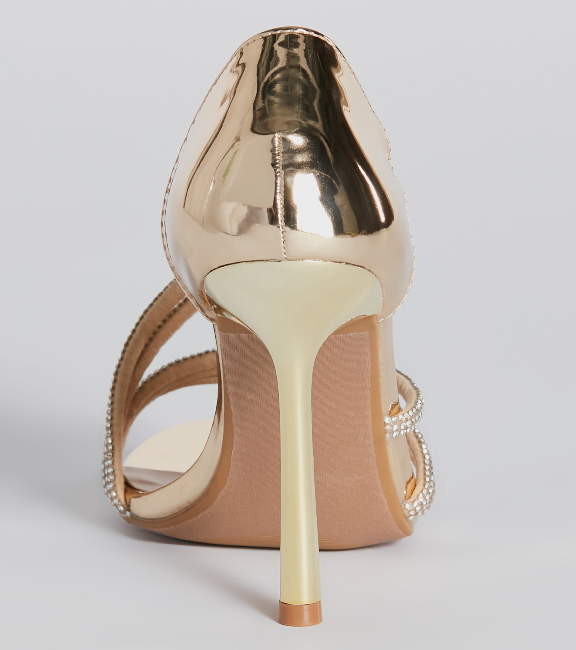 Major Glitz Rhinestone Chrome Stiletto Heels - Image 4