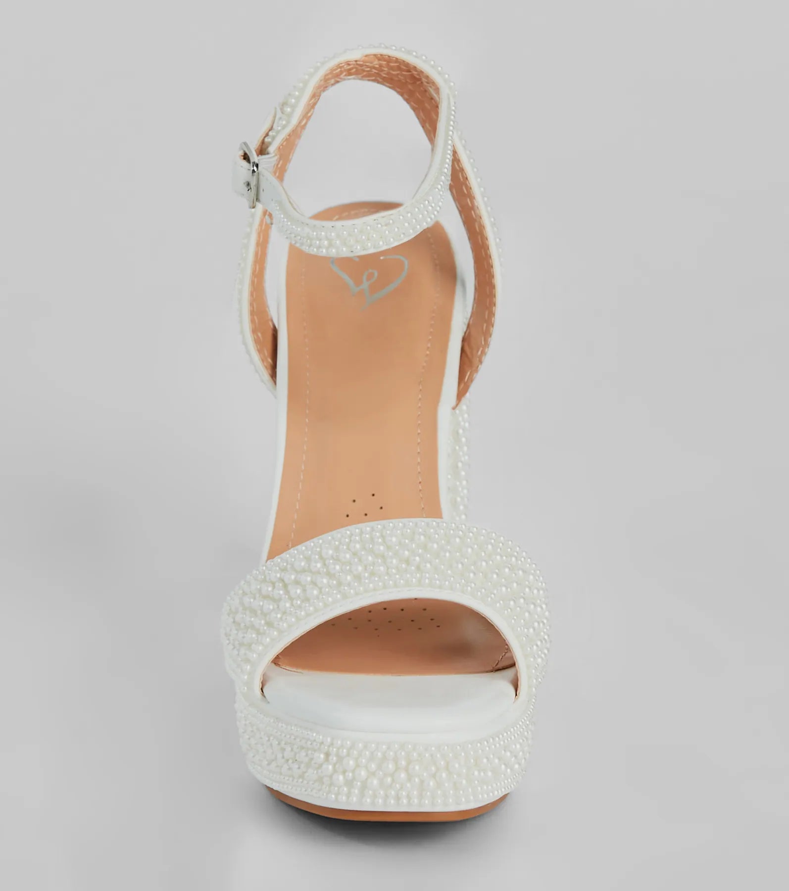 Elite Glam Faux Pearl Platform Block Heels - Image 3