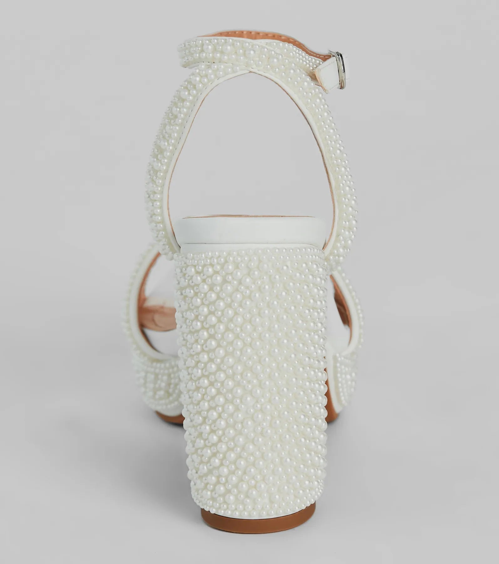 Elite Glam Faux Pearl Platform Block Heels - Image 4