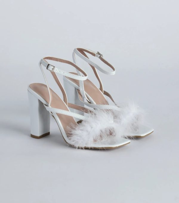 Fabulous Strut Marabou Strappy Block Heels - Image 5