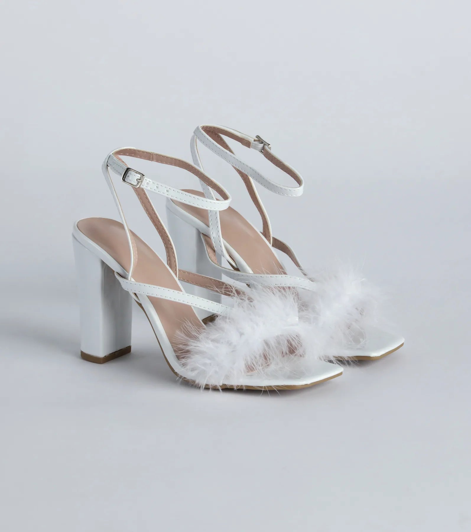 Fabulous Strut Marabou Strappy Block Heels - Image 5