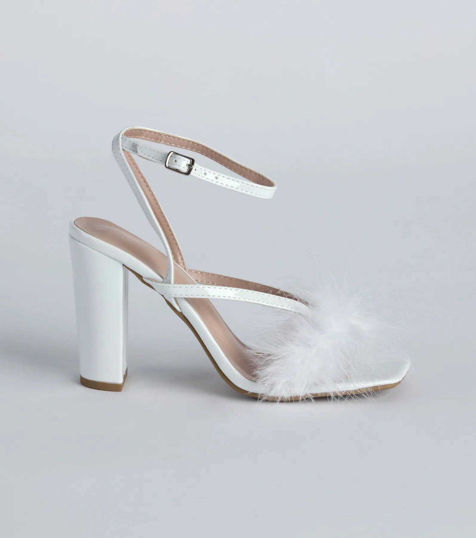 Fabulous Strut Marabou Strappy Block Heels - Image 6