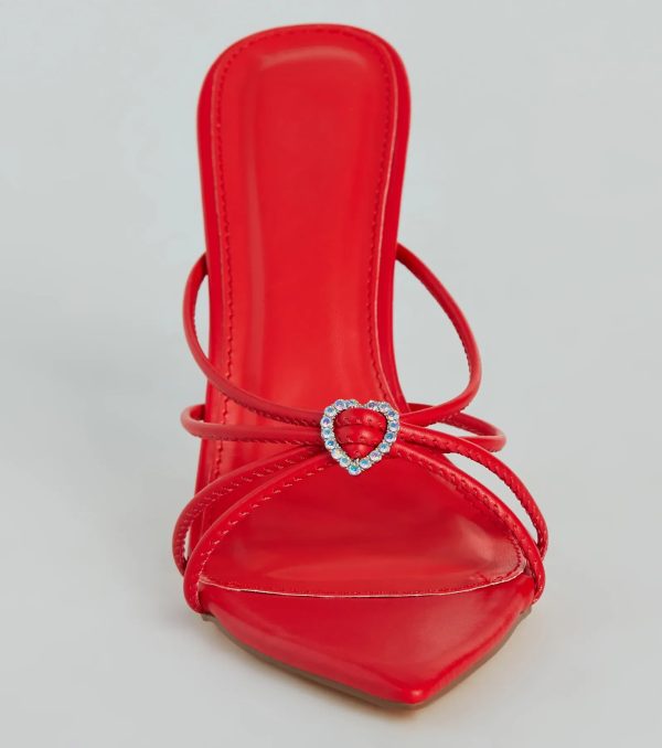 Heart And Soul Strappy Rhinestone Stiletto Mules - Image 3