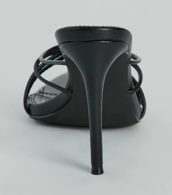Heart And Soul Strappy Rhinestone Stiletto Mules - Image 8