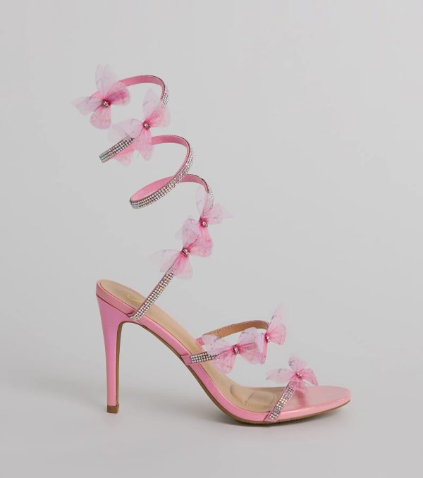 Mythical Babe Butterfly Rhinestone Spiral Stiletto Heels - Image 10
