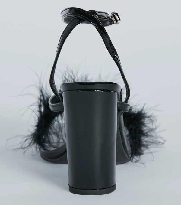 Fabulous Strut Marabou Strappy Block Heels - Image 4