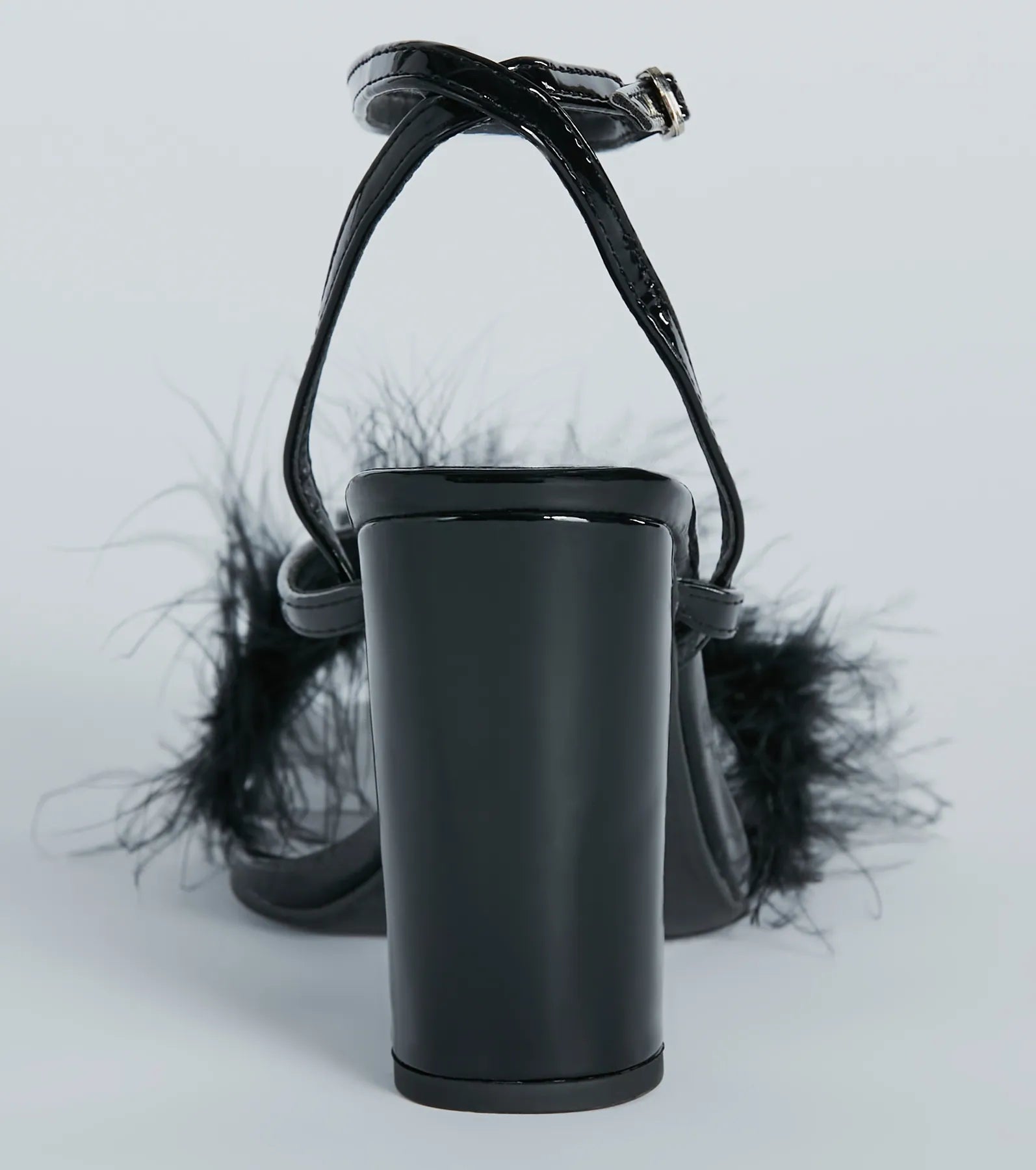 Fabulous Strut Marabou Strappy Block Heels - Image 4