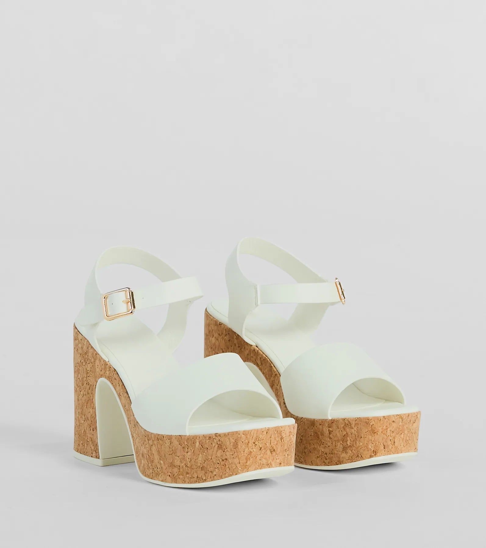Up A Notch Cork Platform Block Heels - Image 5