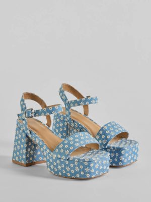 Darling Daisy Platform Denim Block Heels