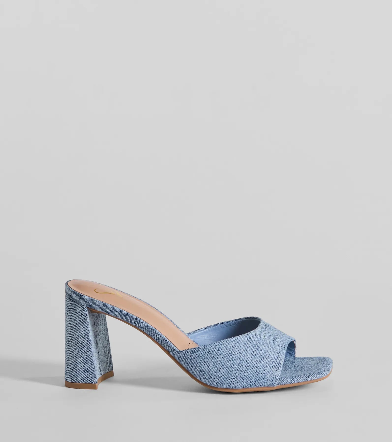 Denim Diva Square Toe Block Heels - Image 2