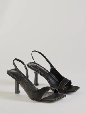 Chic Satin Sling-Back Stiletto Heels
