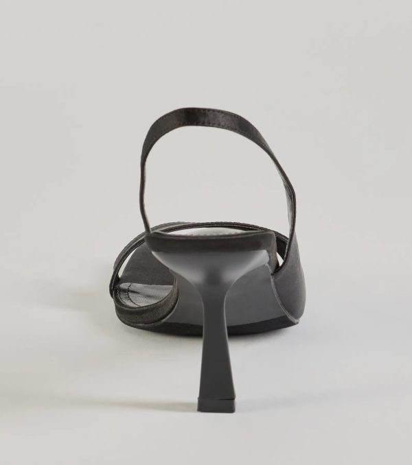 Chic Satin Sling-Back Stiletto Heels - Image 4