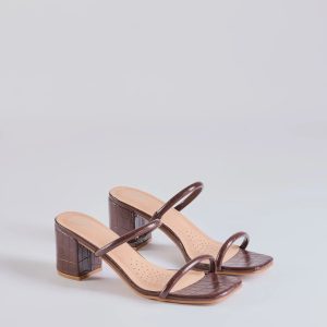 City Strolls Strappy Faux Leather Block Heels