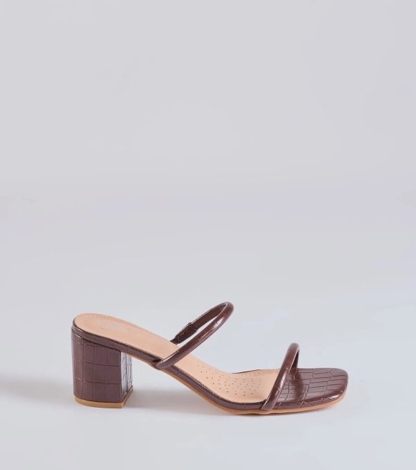 City Strolls Strappy Faux Leather Block Heels - Image 2