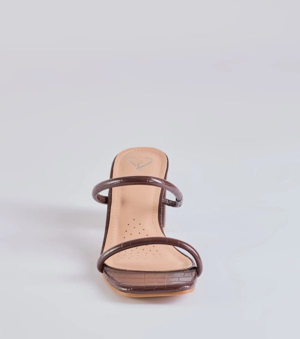City Strolls Strappy Faux Leather Block Heels - Image 3