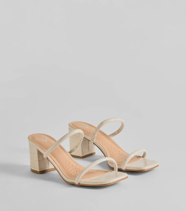 City Strolls Strappy Faux Leather Block Heels - Image 5