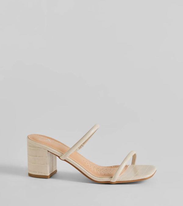 City Strolls Strappy Faux Leather Block Heels - Image 6