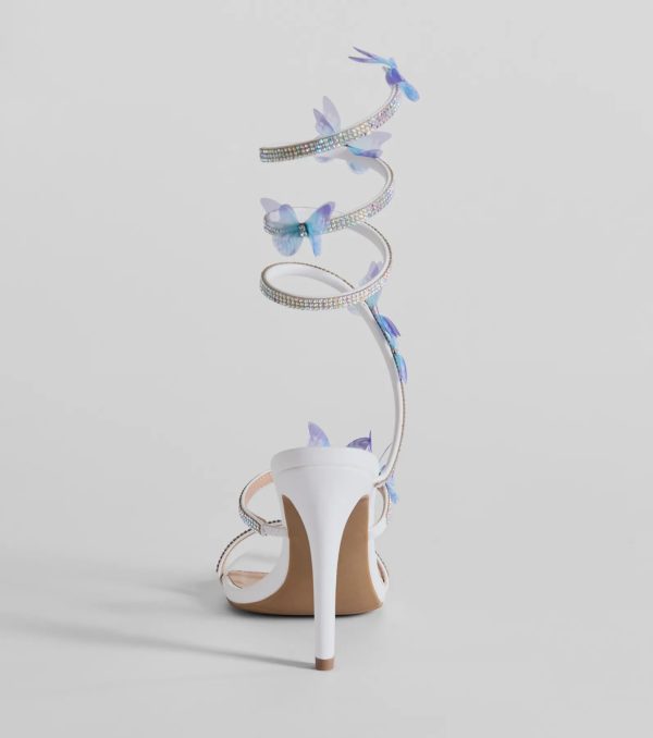 Mythical Babe Butterfly Rhinestone Spiral Stiletto Heels - Image 8