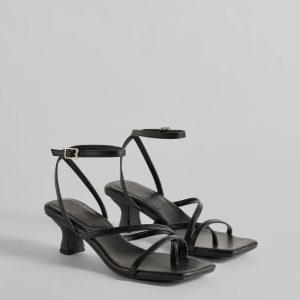 Chic Moves Strappy Snake Print Kitten Heels