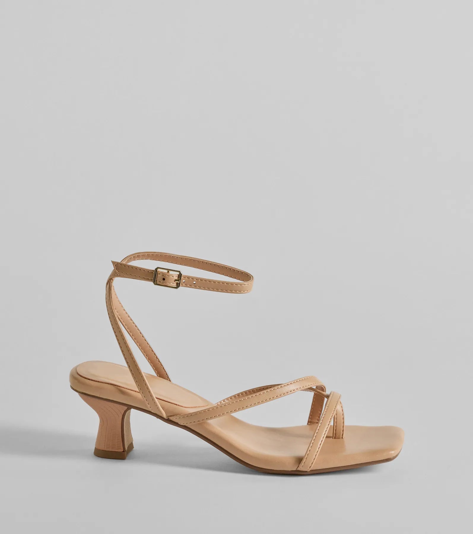 Chic Moves Strappy Snake Print Kitten Heels - Image 7