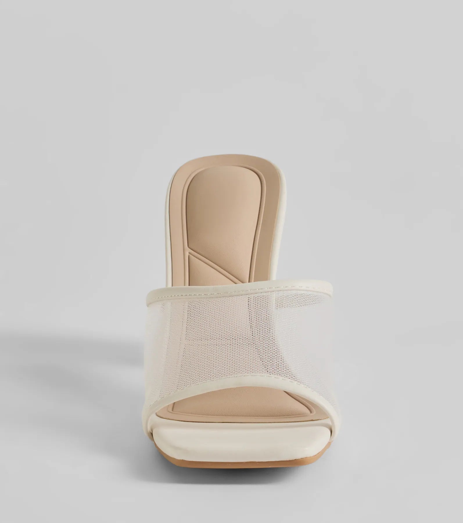 Desk To Dates Mesh Faux Leather Block Heels - Image 7