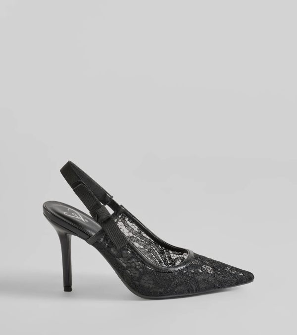 Sweet Cuties Lace Slingback Stiletto Pumps - Image 7
