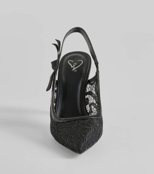 Sweet Cuties Lace Slingback Stiletto Pumps - Image 8
