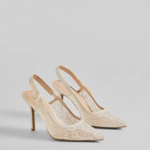 Sweet Cuties Lace Slingback Stiletto Pumps