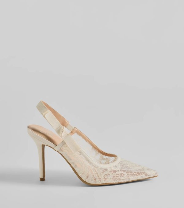 Sweet Cuties Lace Slingback Stiletto Pumps - Image 2