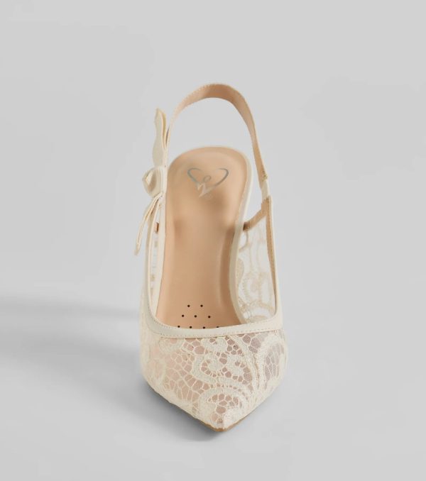 Sweet Cuties Lace Slingback Stiletto Pumps - Image 3