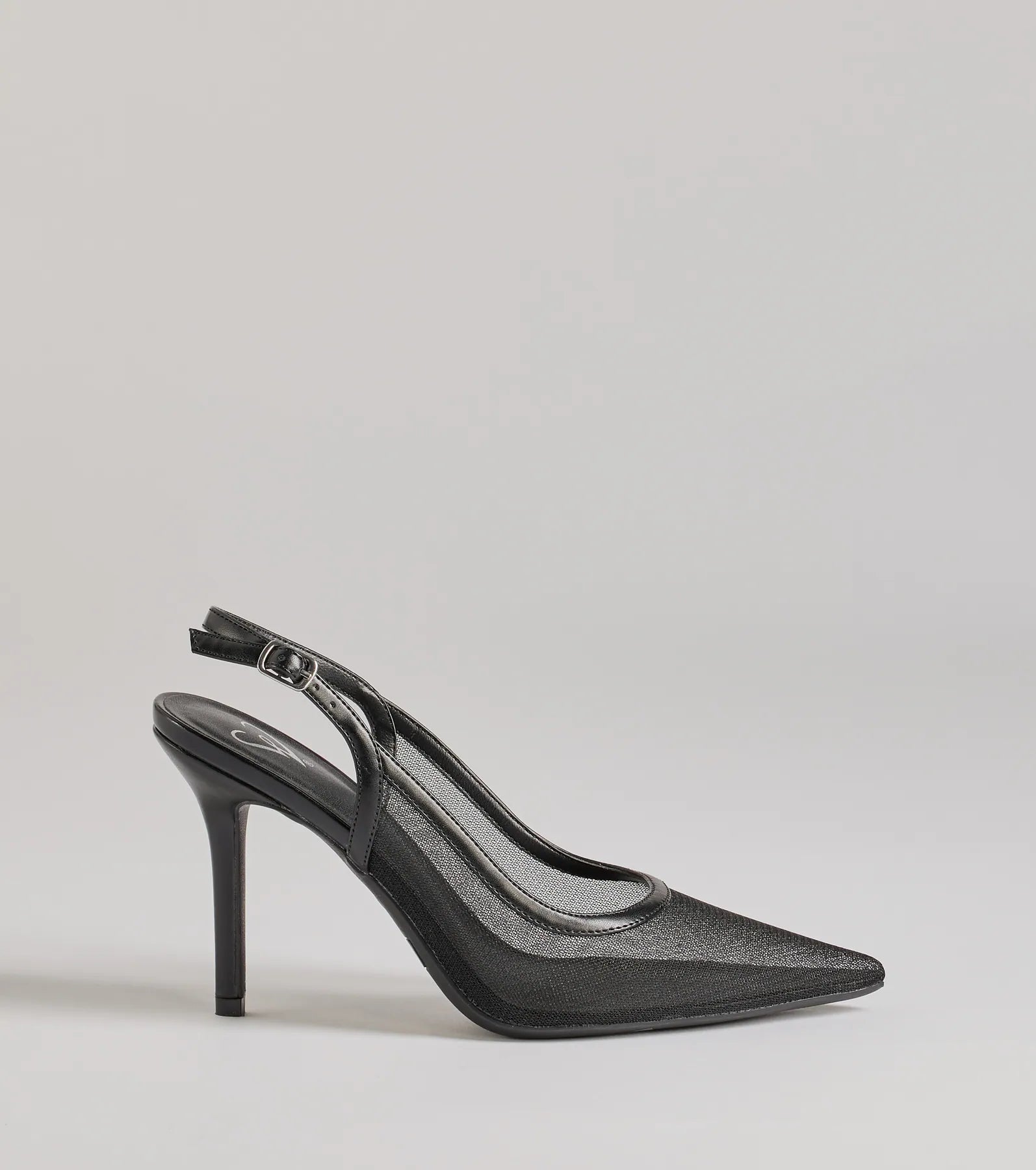 Chic Sheer Mesh Sling-Back Stiletto Pumps - Image 2