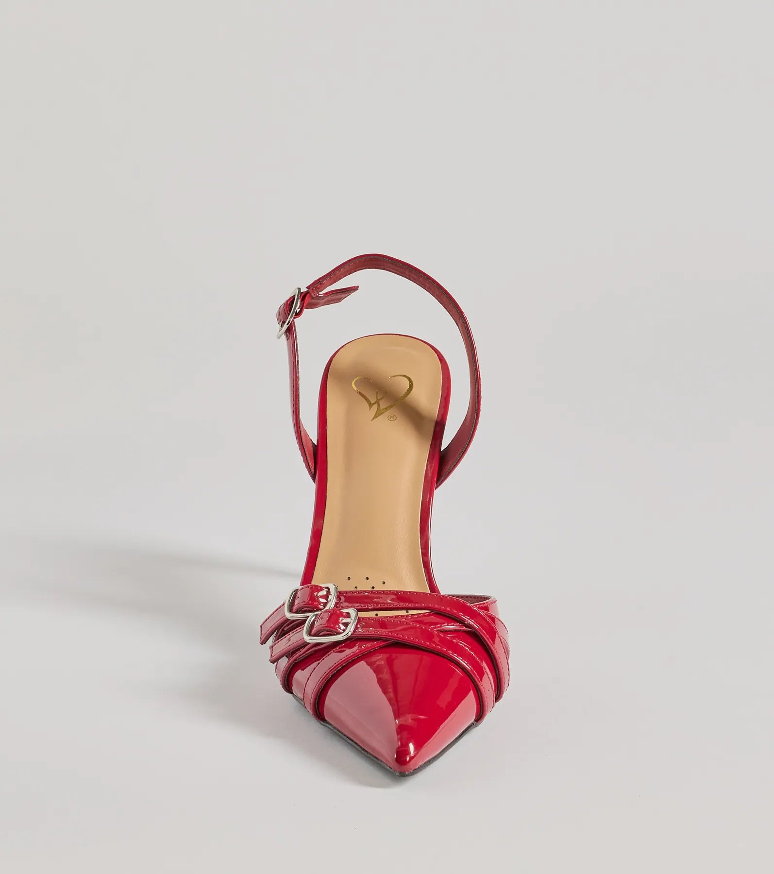 Sleek Buckle Strap Sling-Back Stiletto Pumps - Image 3