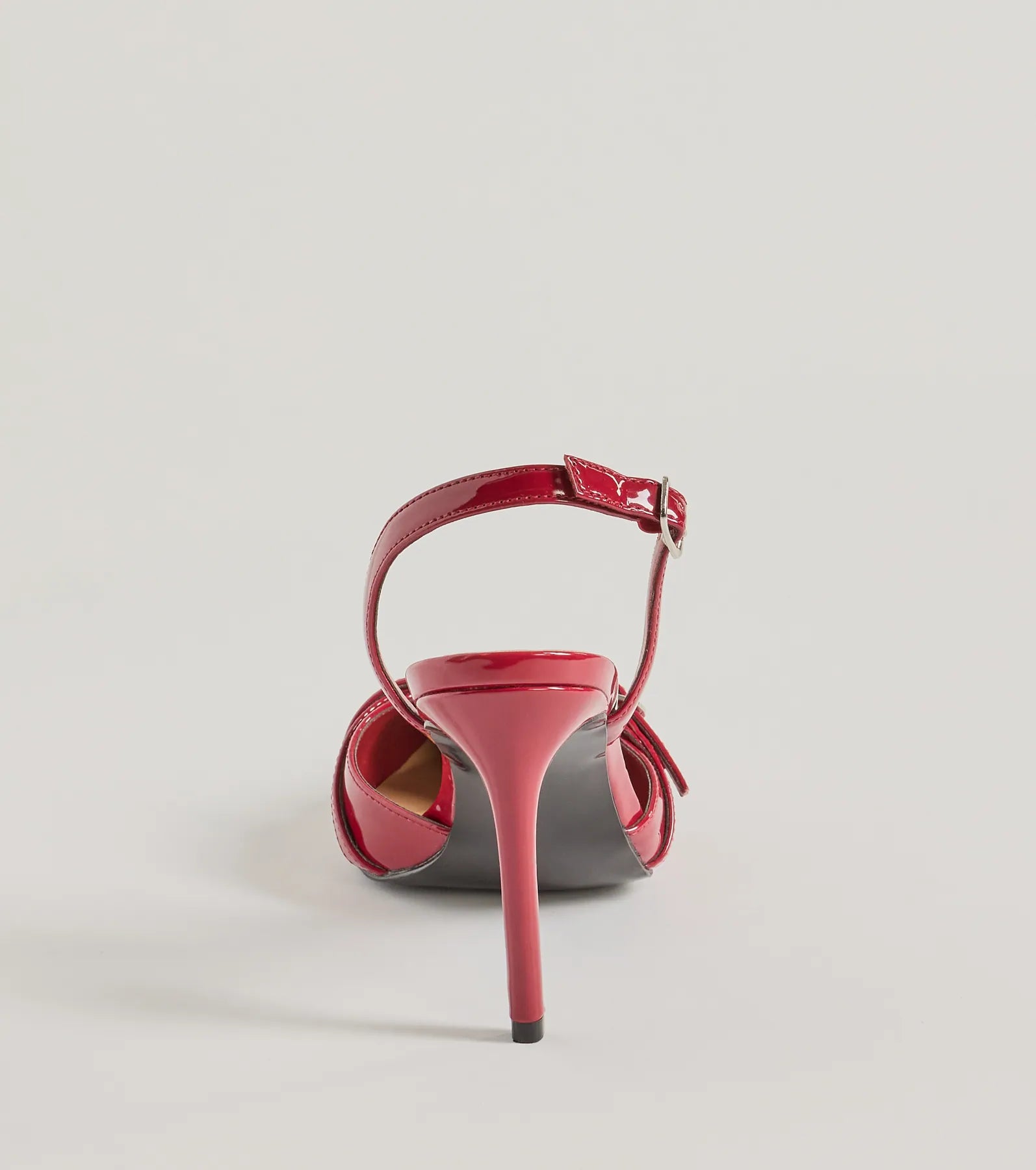 Sleek Buckle Strap Sling-Back Stiletto Pumps - Image 4