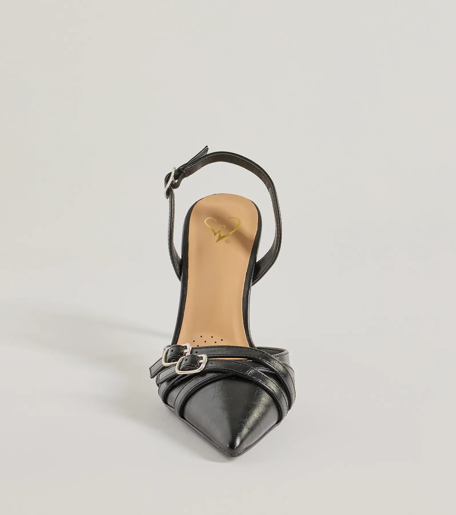 Sleek Buckle Strap Sling-Back Stiletto Pumps - Image 8