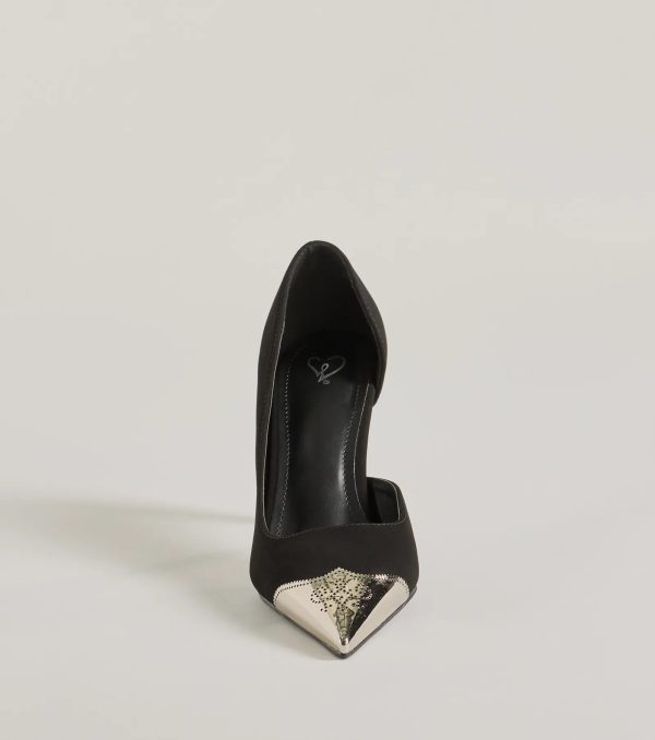 Country Chic Western Toe Cap Stiletto Pumps - Image 3